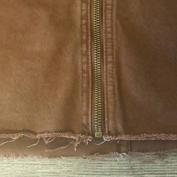 Free People Zip It Up denim maroon distressed miniskirt size 26 - Picture 8 of 12